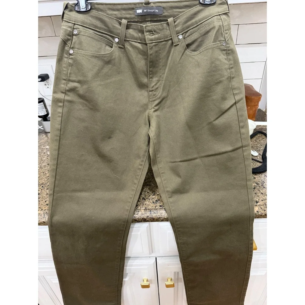 Levi's 505 Straight Leg Pants Khaki‎ Olive Green Mens W30 L32 New With Tags